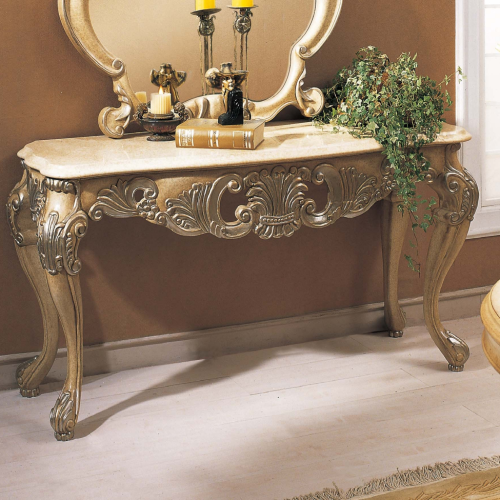 Honey Oak And Marble Console Tables (Photo 6 of 20)