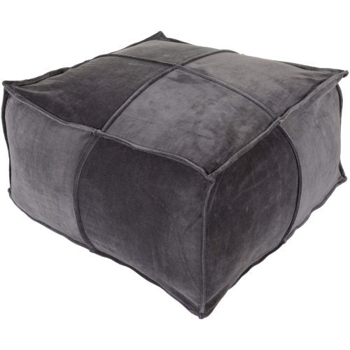 Black And Natural Cotton Pouf Ottomans (Photo 9 of 20)