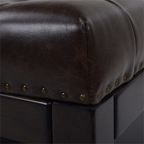 Black Faux Leather Tufted Ottomans (Photo 14 of 20)