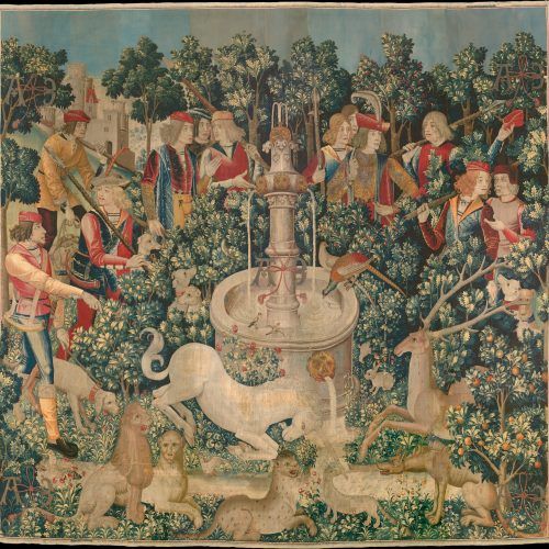 Blended Fabric European Five English Horses Tapestries (Photo 3 of 20)
