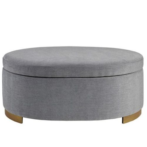Textured Gray Cuboid Pouf Ottomans (Photo 6 of 20)