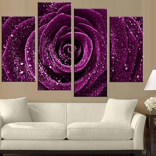 Purple Flowers Canvas Wall Art (Photo 6 of 15)