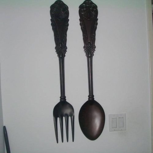 Big Spoon And Fork Wall Decor (Photo 25 of 30)