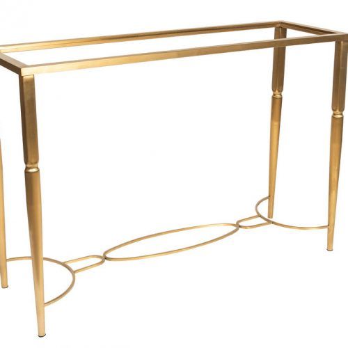 Square Black And Brushed Gold Console Tables (Photo 6 of 20)