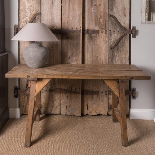 Rustic Walnut Wood Console Tables (Photo 13 of 20)