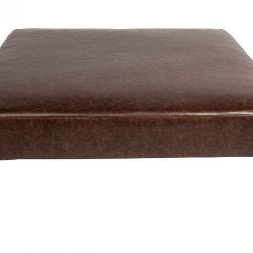 Dark Brown Leather Pouf Ottomans (Photo 19 of 20)