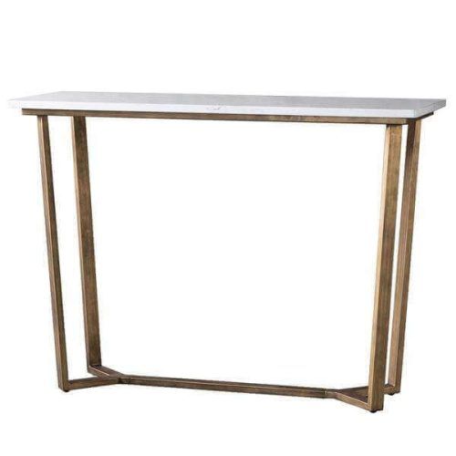 White Marble Gold Metal Console Tables (Photo 20 of 20)