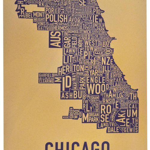 Chicago Neighborhood Map Wall Art (Photo 7 of 20)