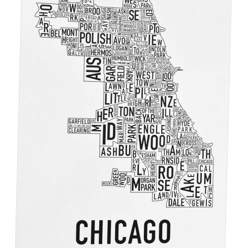 Chicago Neighborhood Map Wall Art (Photo 8 of 20)