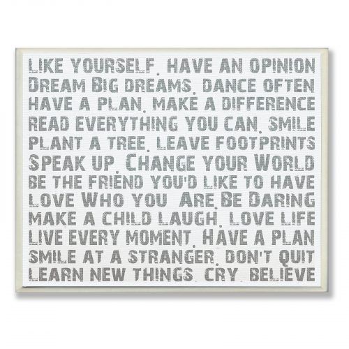 Rectangle Like Yourself Inspirational Typography Wall Plaque (Photo 5 of 20)