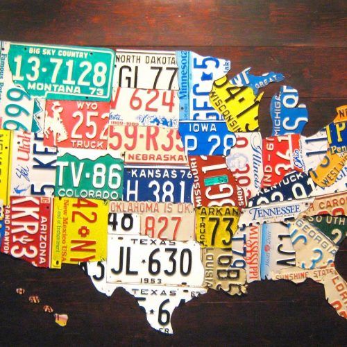 License Plate Map Wall Art (Photo 10 of 20)
