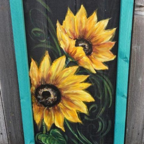Sunflower Metal Framed Wall Art (Photo 3 of 20)