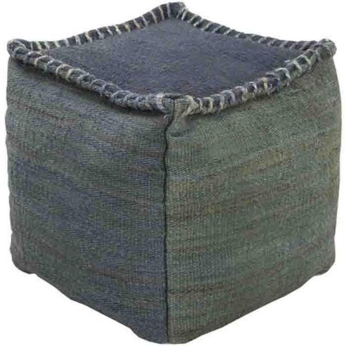 Navy And Dark Brown Jute Pouf Ottomans (Photo 8 of 20)