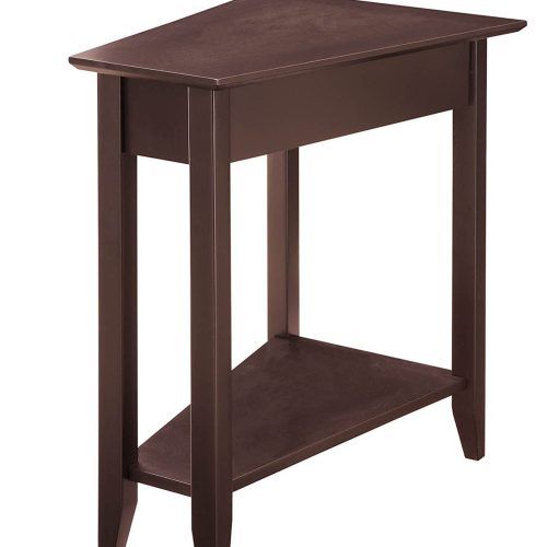 Pecan Brown Triangular Console Tables (Photo 4 of 20)