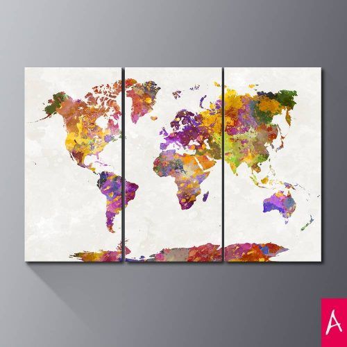 Abstract World Map Wall Art (Photo 11 of 20)
