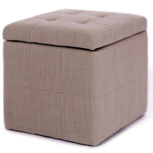 Snow Tufted Fabric Ottomans (Photo 17 of 20)