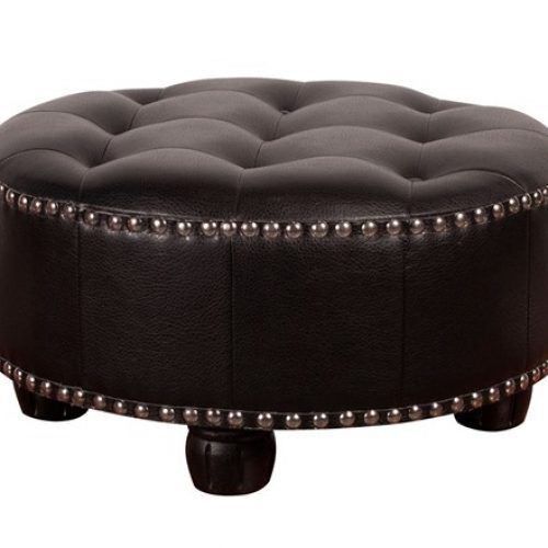 Black Faux Leather Ottomans With Pull Tab (Photo 13 of 20)