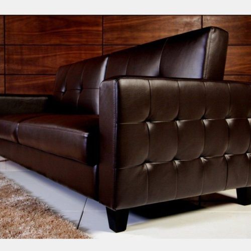 Faux Leather Sofas In Chocolate Brown (Photo 4 of 20)