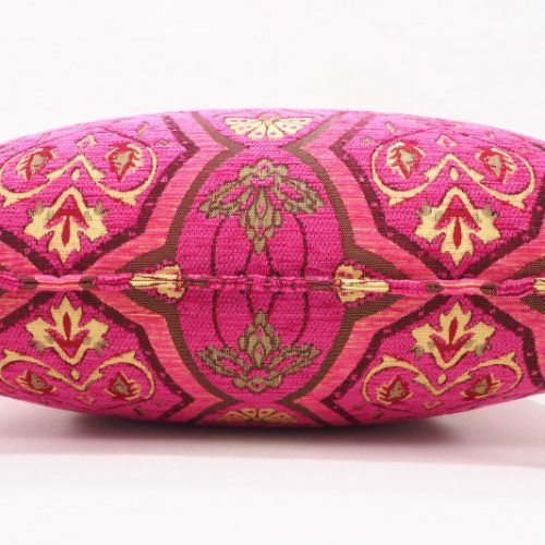 Pink Fabric Banded Ottomans (Photo 20 of 20)