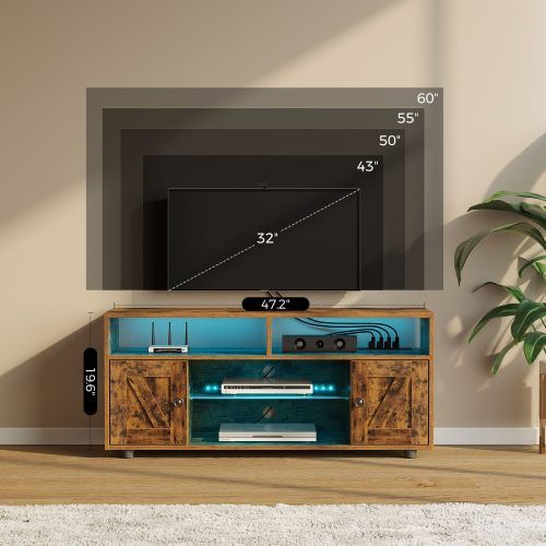 Tv Stands With Led Lights & Power Outlet (Photo 1 of 20)