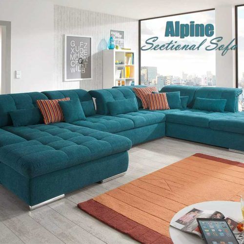 U-Shaped Sectional Sofa With Pull-Out Bed (Photo 16 of 20)