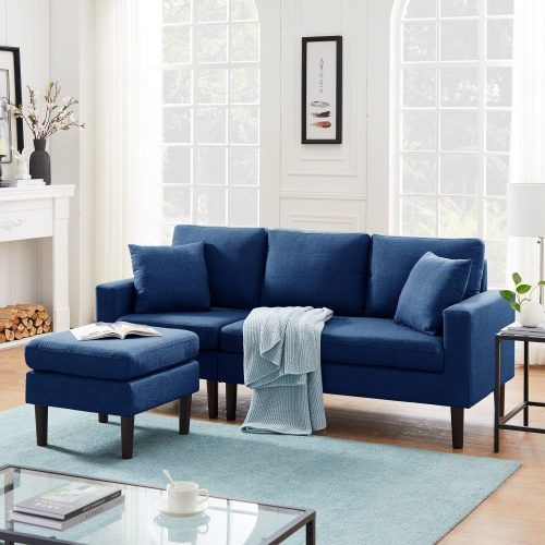 Modern Blue Linen Sofas (Photo 15 of 20)