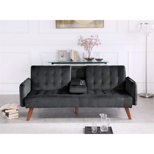 66" Convertible Velvet Sofa Beds (Photo 10 of 20)