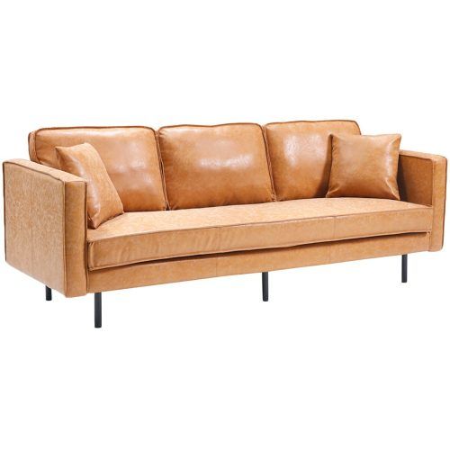 Traditional 3-Seater Faux Leather Sofas (Photo 5 of 20)