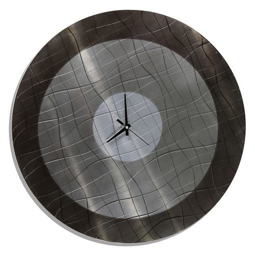 Abstract Metal Wall Art With Clock (Photo 15 of 20)