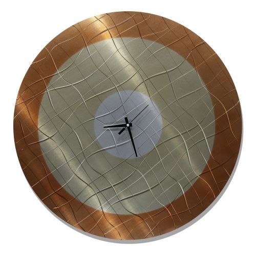 Abstract Metal Wall Art With Clock (Photo 6 of 20)