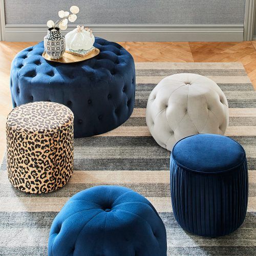 Gray Tufted Cocktail Ottomans (Photo 19 of 20)