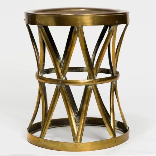 White Antique Brass Stools (Photo 4 of 20)