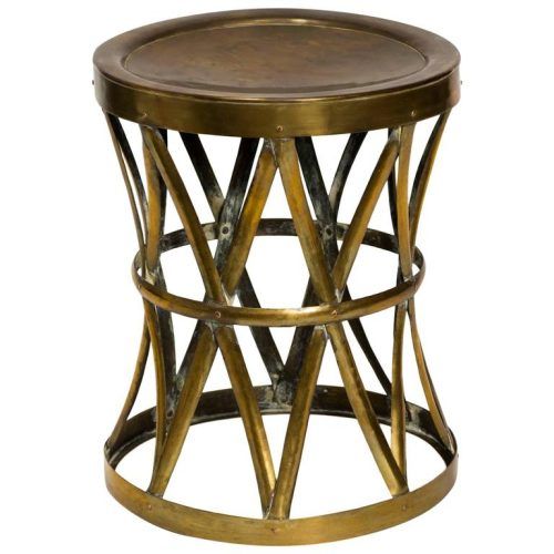 White Antique Brass Stools (Photo 1 of 20)