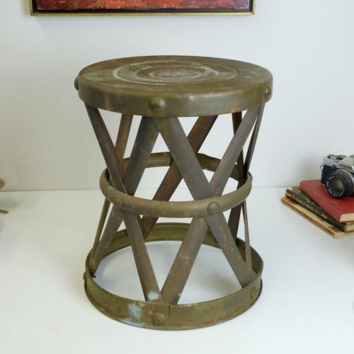 White Antique Brass Stools (Photo 2 of 20)