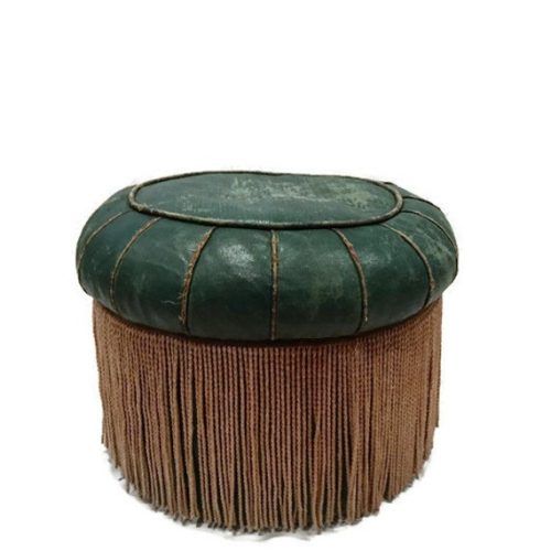 Weathered Silver Leather Hide Pouf Ottomans (Photo 11 of 20)
