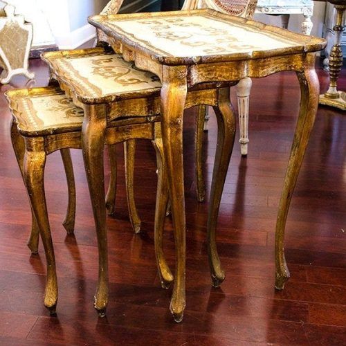 Antique Gold Nesting Console Tables (Photo 2 of 20)