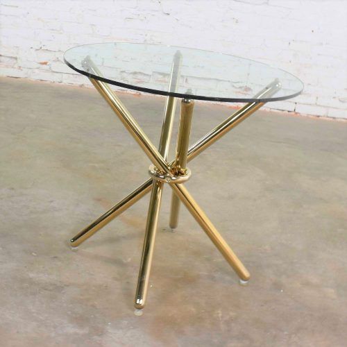 Antique Brass Aluminum Round Console Tables (Photo 9 of 20)