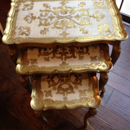Antique Gold Nesting Console Tables (Photo 12 of 20)