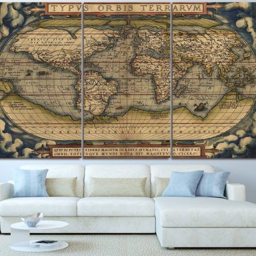 Vintage Map Wall Art (Photo 20 of 20)
