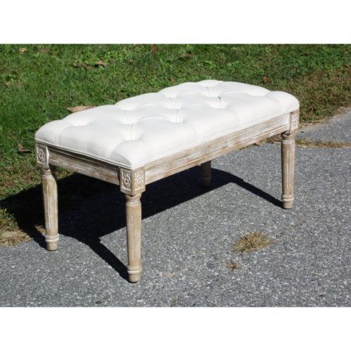 Ivory Button-Tufted Vanity Stools (Photo 11 of 20)