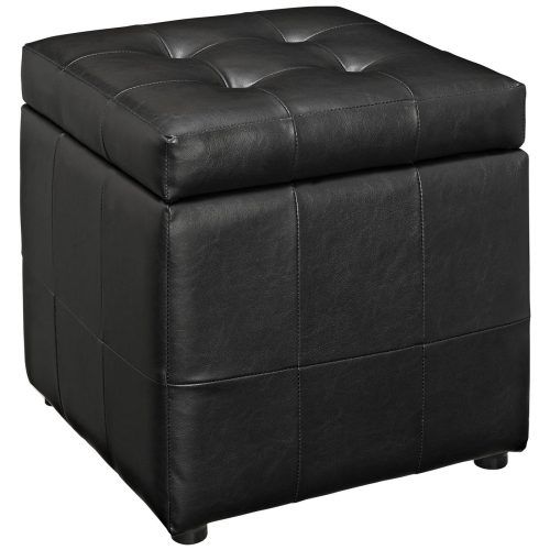 Black And Natural Cotton Pouf Ottomans (Photo 11 of 20)
