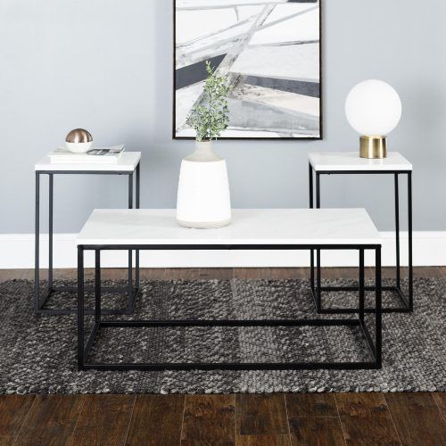 White Faux Marble Coffee Tables (Photo 12 of 20)