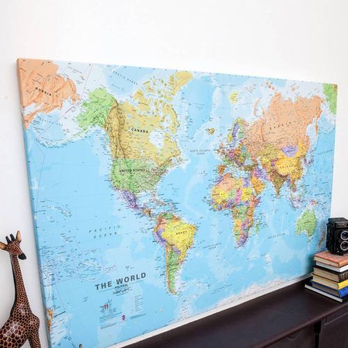 Framed World Map Wall Art (Photo 12 of 20)