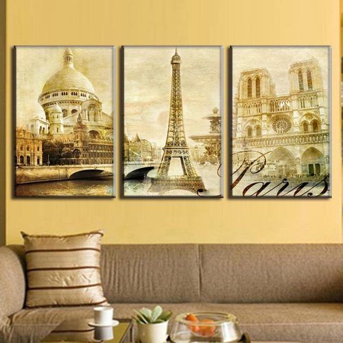 Canvas Wall Art Of Paris (Photo 4 of 15)