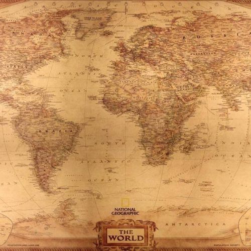 Antique Map Wall Art (Photo 8 of 20)