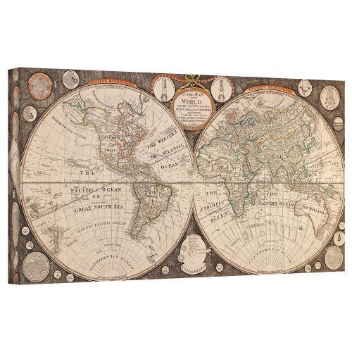 Antique Map Wall Art (Photo 5 of 20)