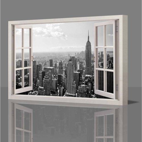 Black And White New York Canvas Wall Art (Photo 9 of 20)