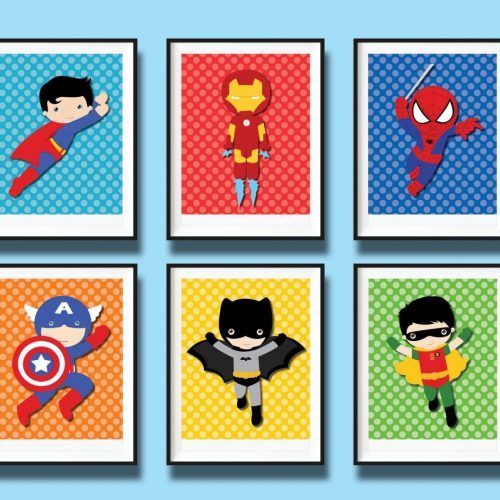 Superhero Wall Art For Kids (Photo 2 of 25)