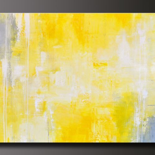 Yellow And Grey Abstract Wall Art (Photo 2 of 20)
