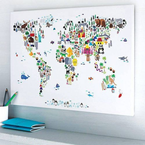 Kids World Map Wall Art (Photo 10 of 20)